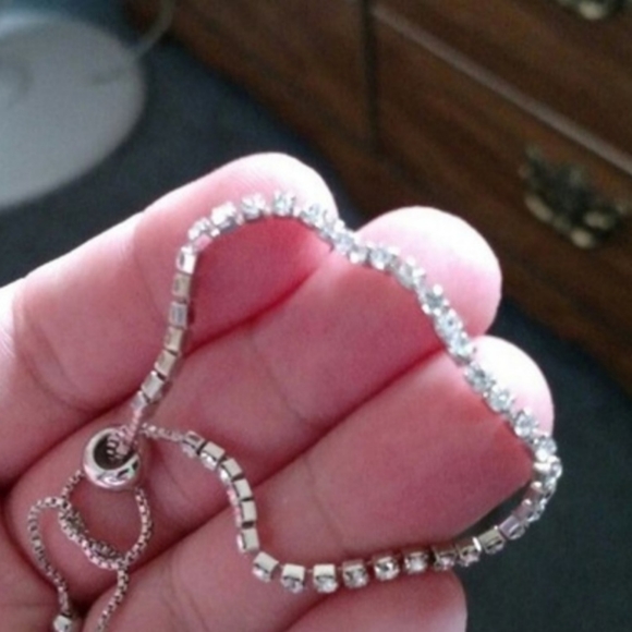 2 ~ 925 STERLING SILVER CZ BANGLES BRACELETS {CHAIN BRACELET} ๐ - Picture 12 of 15